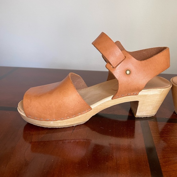 Bryr Emma Spanish Toe Mid heel size us 6 eu 36-Natural Leather - Picture 7 of 11